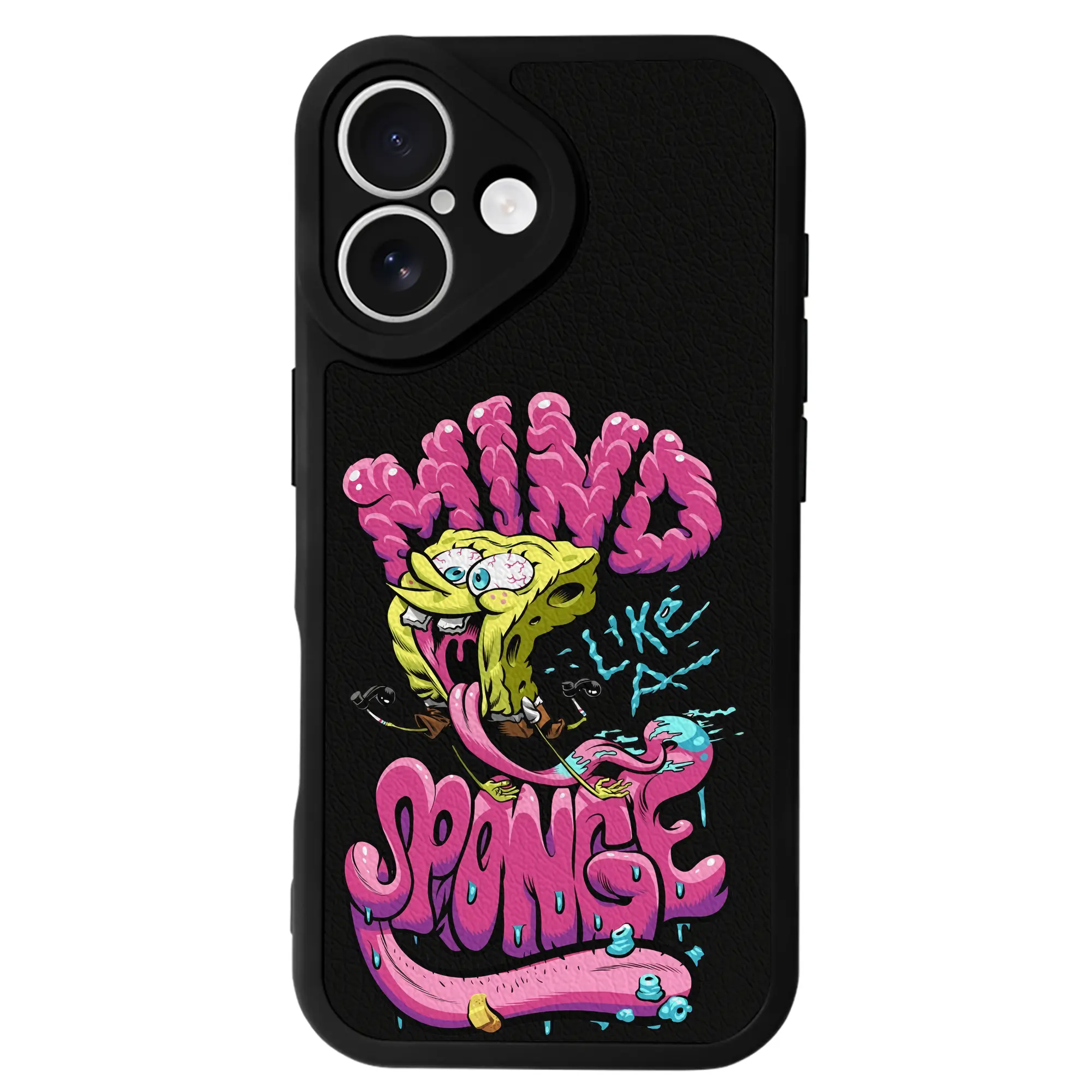 スポンジボブ グッズ スポンジボブ - IPhone 16シリーズ対応 ・ シリコンスマホケース ・ レザー調 ・ 高精度フィット ・ 耐衝撃 ・ ワイヤレス充電対応 ・ 精密カット